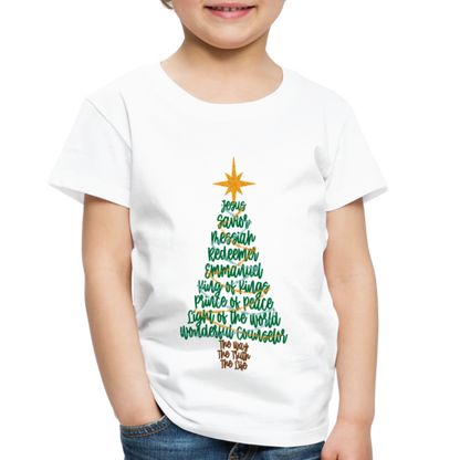 Names of Jesus Christmas Tree Toddler Shirt - white