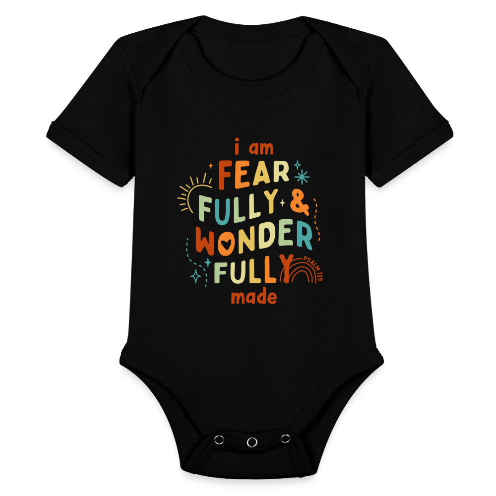 I Am Fearfully & Wonderfull Made (Color) Baby Onesie Bodysuit - black