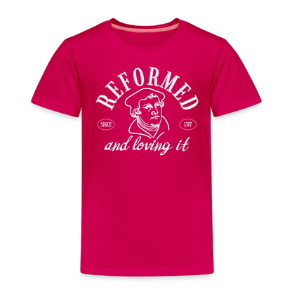 Reformed & Loving It (W) Reformation Day Toddler T-Shirt - dark pink