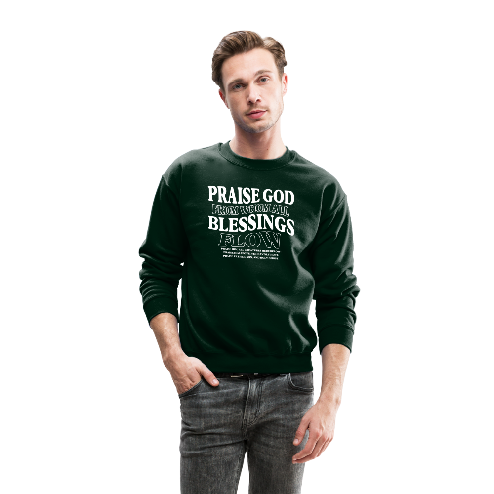 Praise God from Whom All Blessings Flow Men's Sweater - forest green