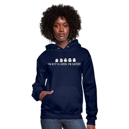 I'm Not Scared I'm Saved (W) Women's Hoodie - navy