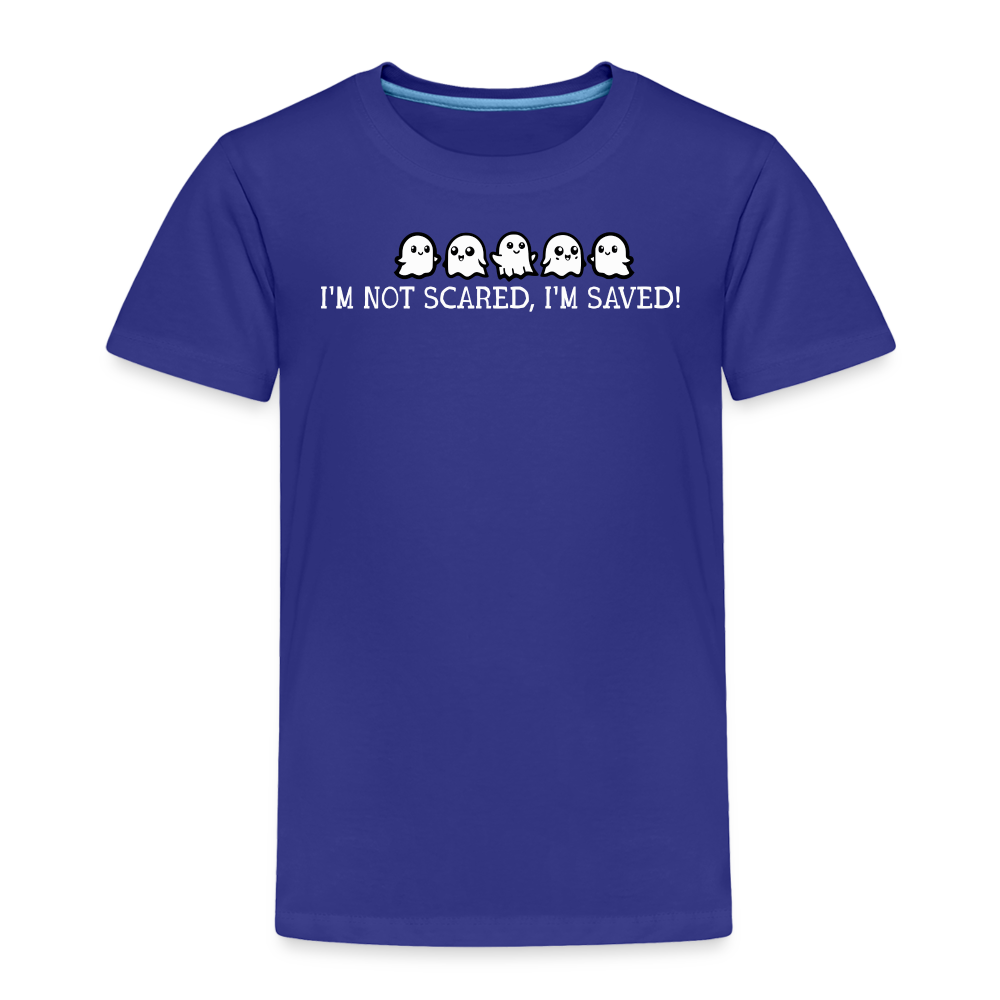 I'm Not Scared I'm Saved (W) Toddler T-Shirt - royal blue