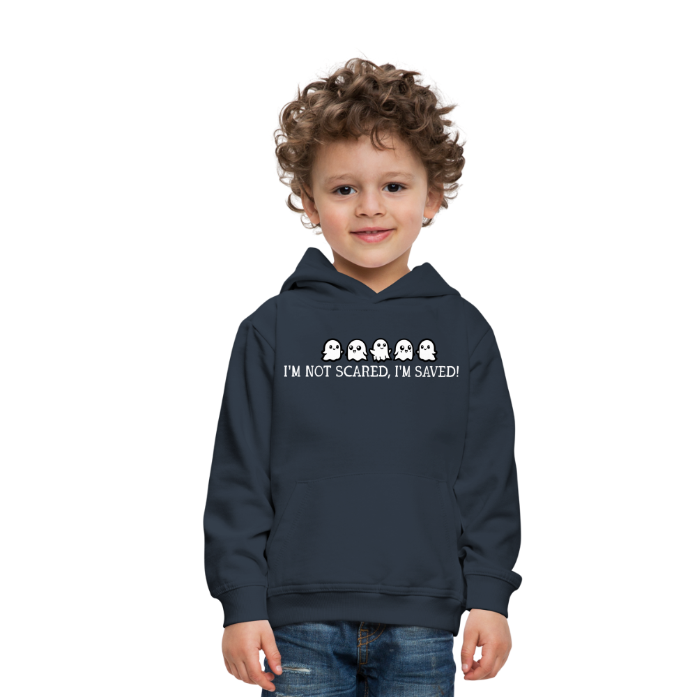 I'm Not Scared I'm Saved (W) Kid's Hoodie - navy