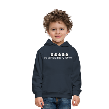 I'm Not Scared I'm Saved (W) Kid's Hoodie - navy