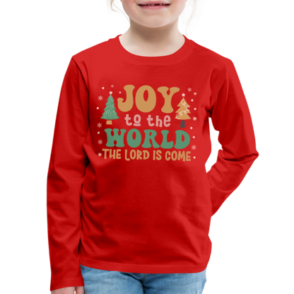 Joy to the World Christmas Family Kids' Premium Long Sleeve T-Shirt - red