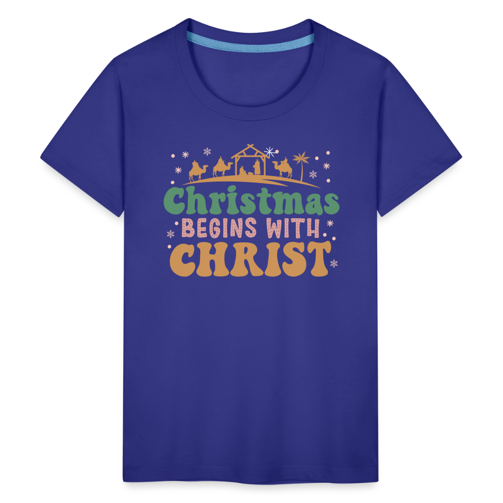 Christmas Begins with Christ Family Kids' Premium T-Shirt - royal blue