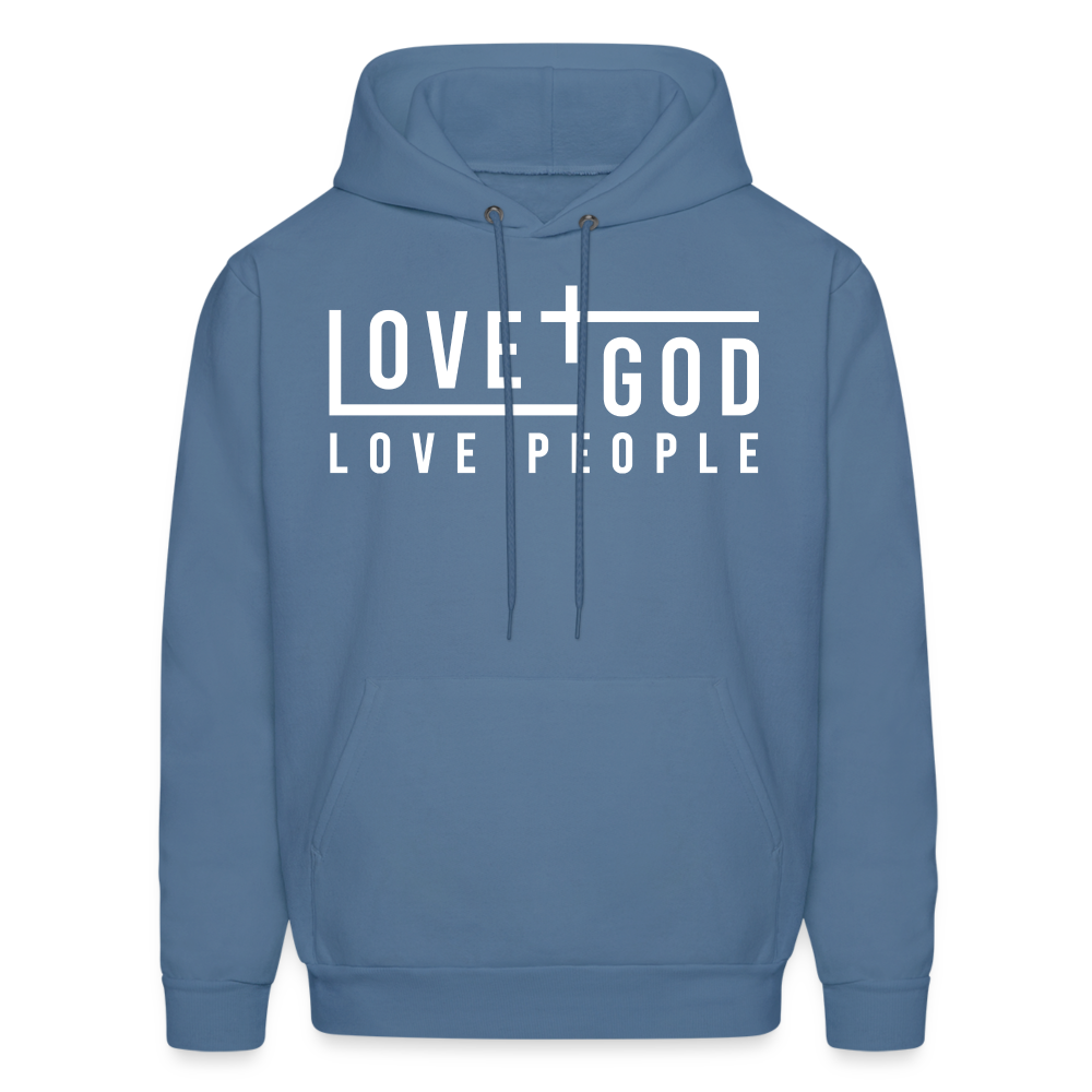 Love God Love People Men's Hoodie - denim blue