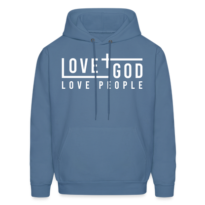 Love God Love People Men's Hoodie - denim blue