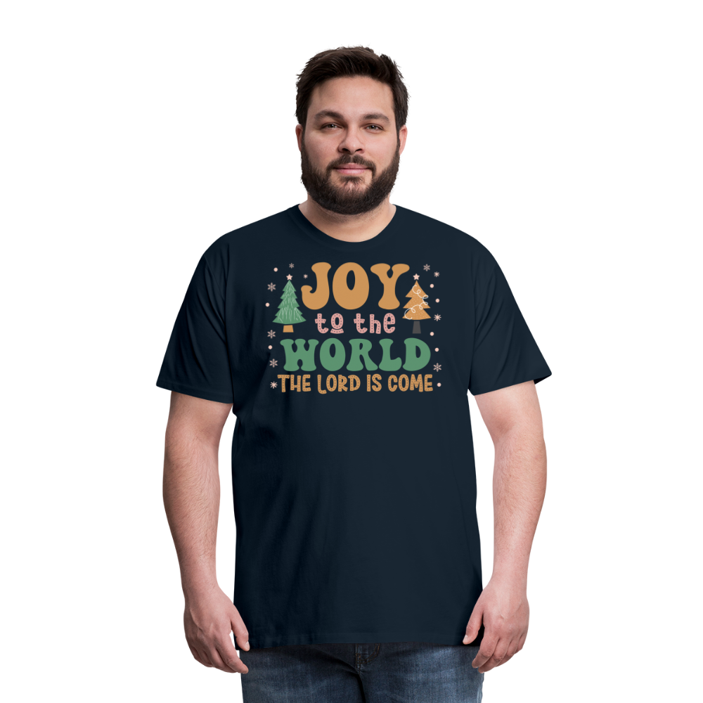 Joy to the World Christmas Family Men's Premium T-Shirt - deep navy