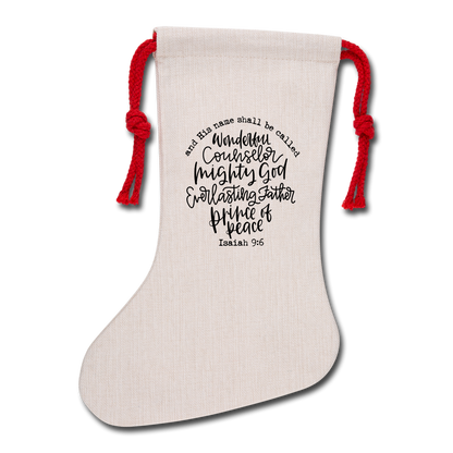 And His Name Shall Be Called Natural Holiday Stocking - natural