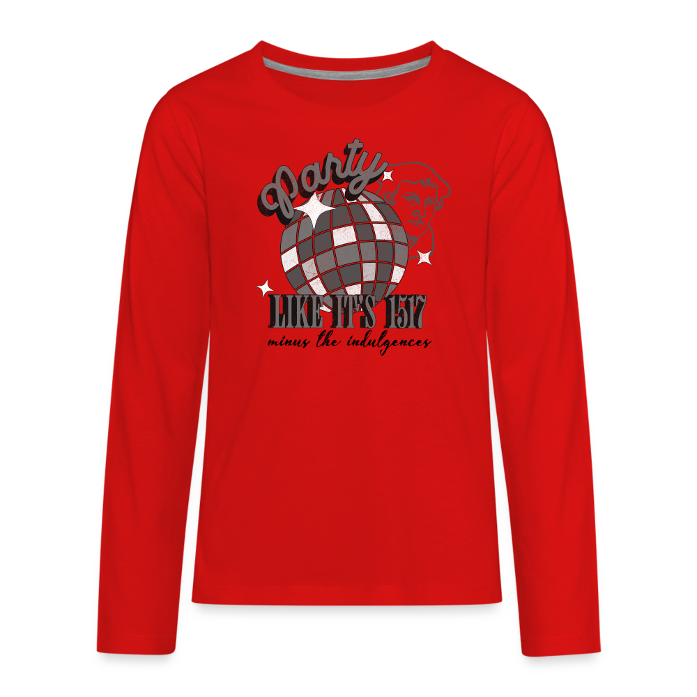 Party Like its 1517 (Color) Reformation Day Kid's Long Sleeve Shirt - red