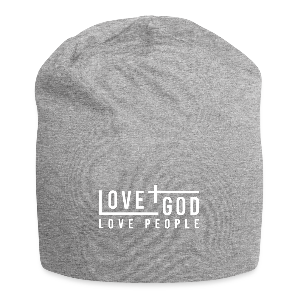 Love God Love People Beanie - heather gray