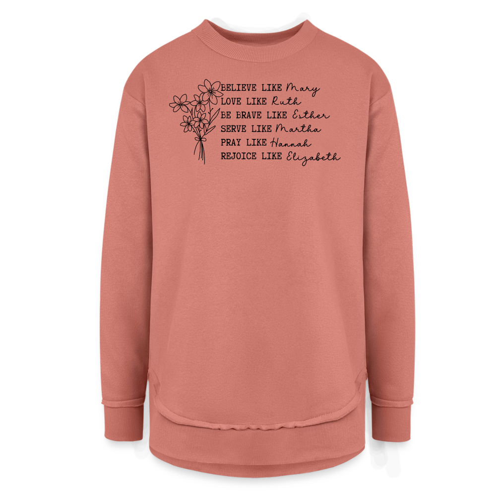 Women of the Faith Women's Tunic Sweater - mauve