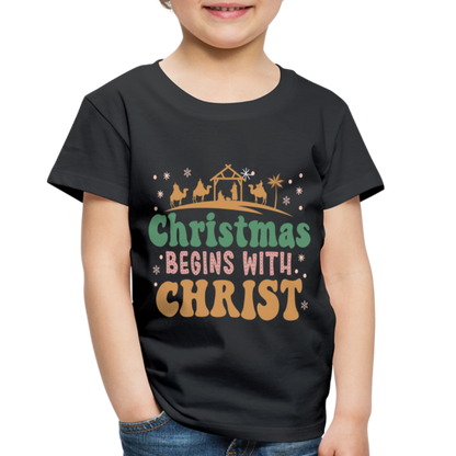 Christmas begins with Christ Family Toddler Premium T-Shirt - black