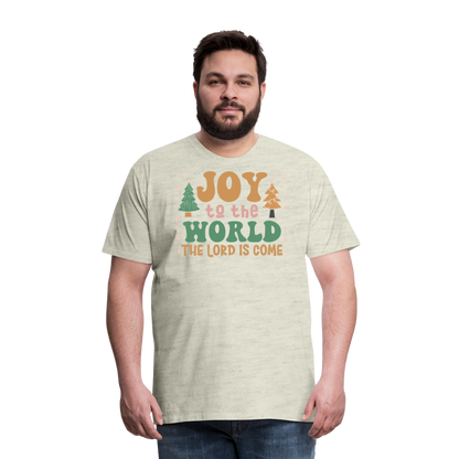 Joy to the World Christmas Family Men's Premium T-Shirt - heather oatmeal