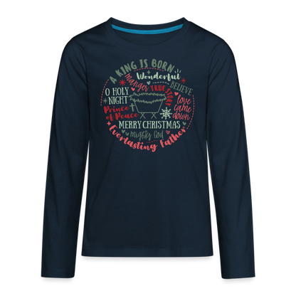 Manger Collage (RG) Kid's Long Sleeve Shirt - deep navy