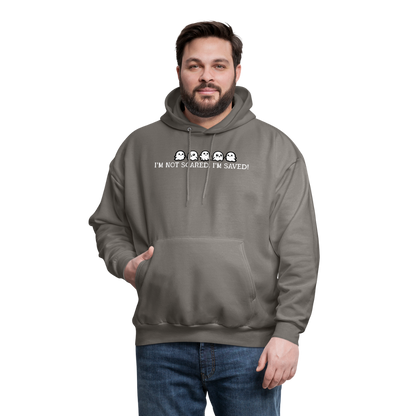 I'm Not Scared I'm Saved (W) Men's Hoodie - asphalt gray