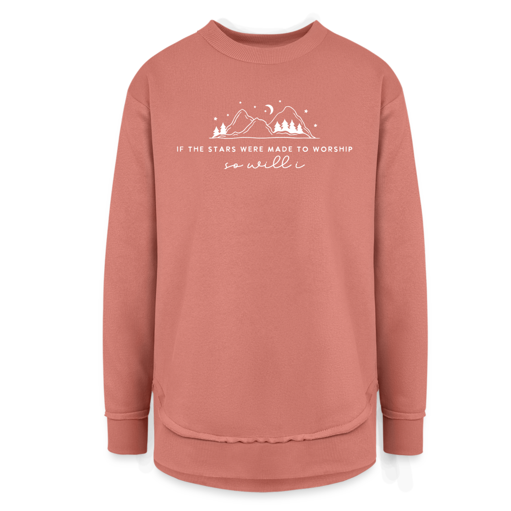 If the Stars were Made to Worship So Will I Women's Long Sleeve Weekend Tunic - mauve