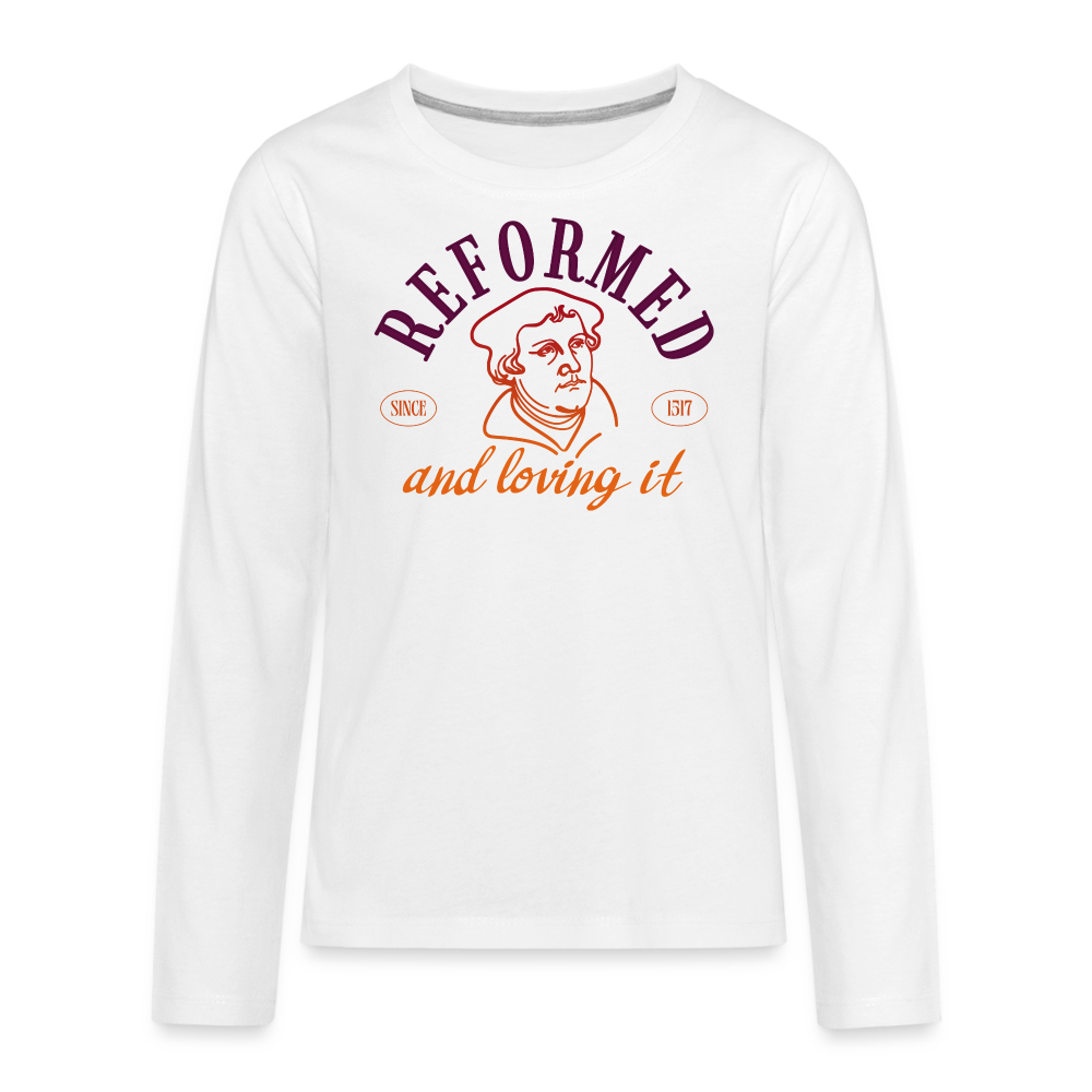 Reformed & Loving It (Color) Reformation Day Kid's Long Sleeve Shirt - white