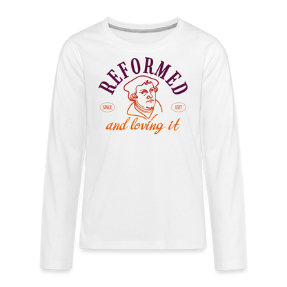 Reformed & Loving It (Color) Reformation Day Kid's Long Sleeve Shirt - white