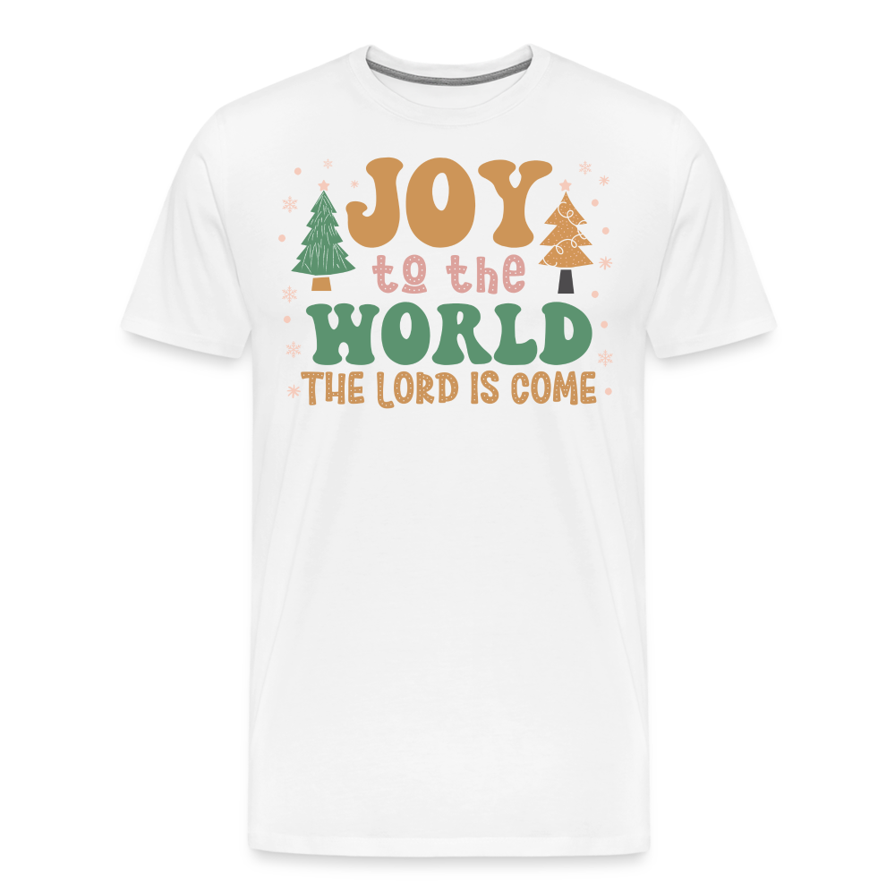 Joy to the World Christmas Family Men's Premium T-Shirt - white