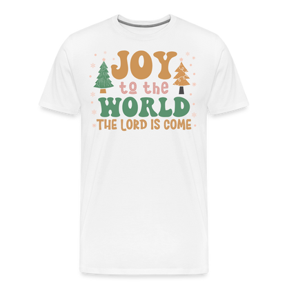 Joy to the World Christmas Family Men's Premium T-Shirt - white