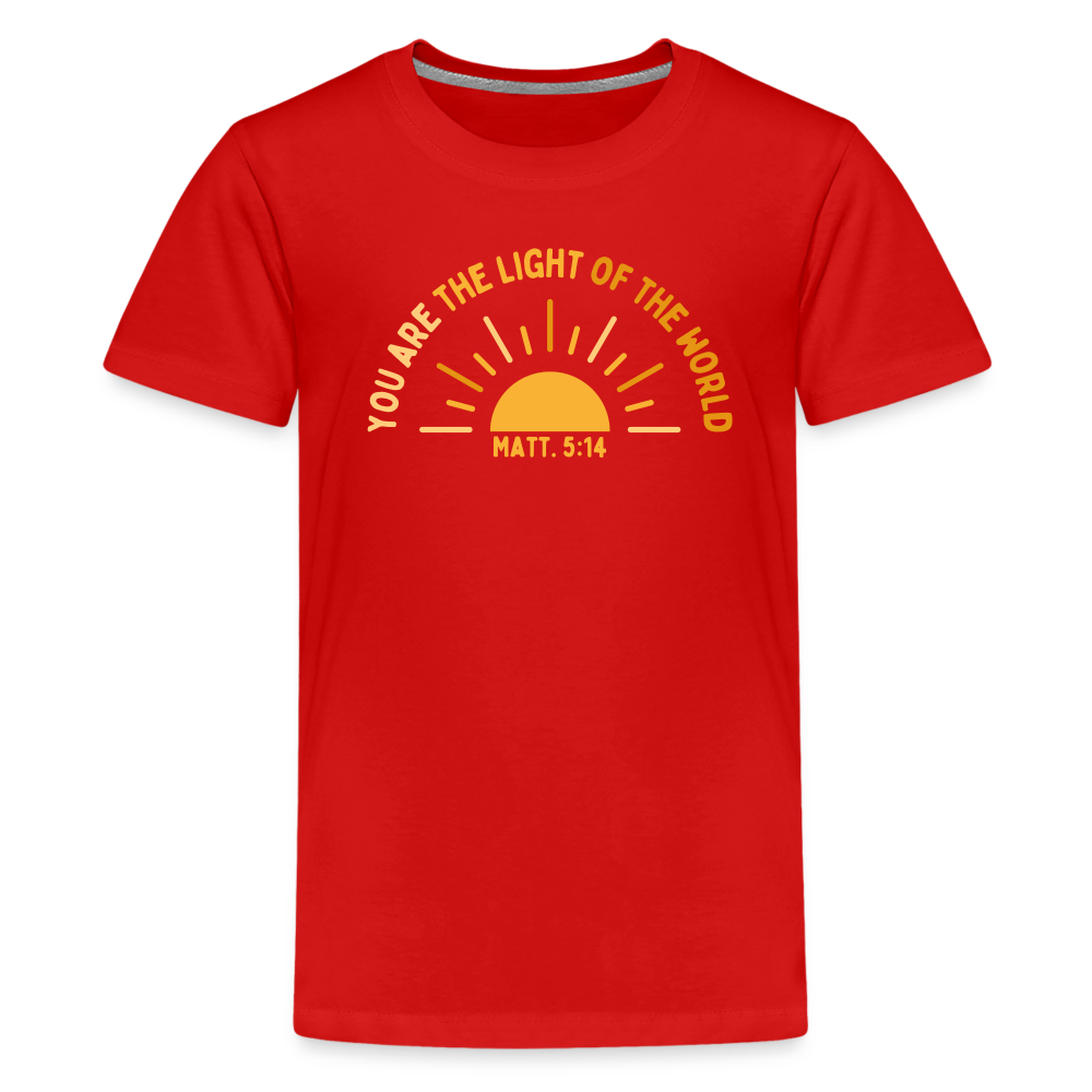 You are the Light of the World (Color) Kids T-Shirt - red