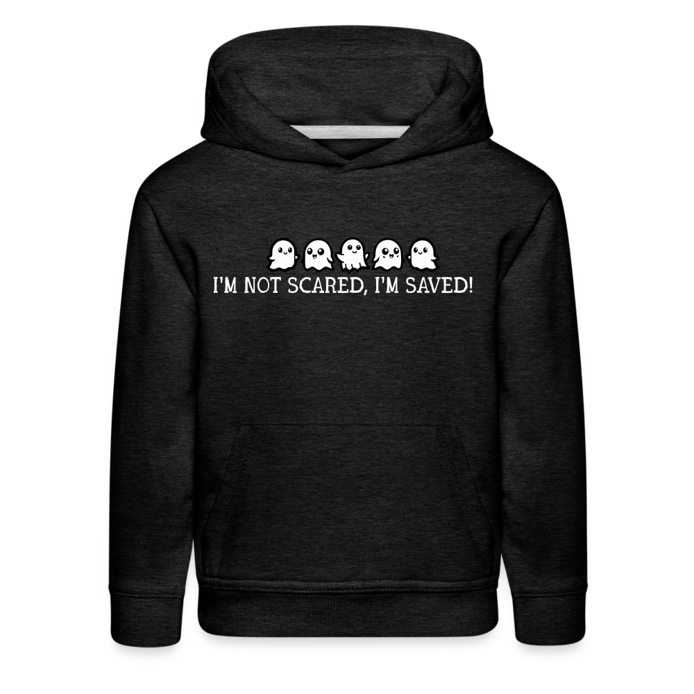 I'm Not Scared I'm Saved (W) Kid's Hoodie - charcoal grey