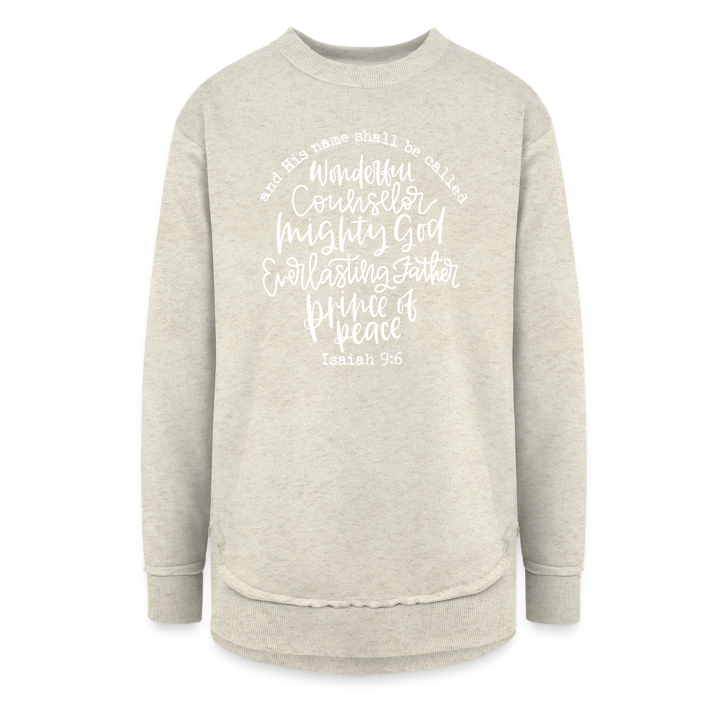 And His Name Shall Be Called Women's Tunic Sweater - heather oatmeal