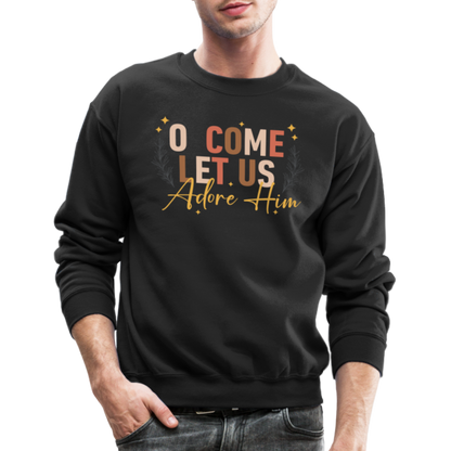 O Come Let us Adore Him Christmas Men's Sweater - black