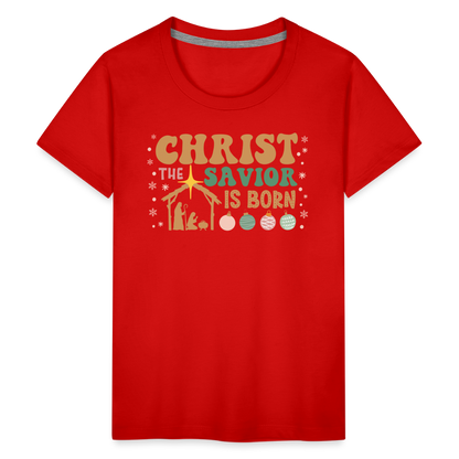 Christ the Savior is Born Christmas Family Kids' Premium T-Shirt - red