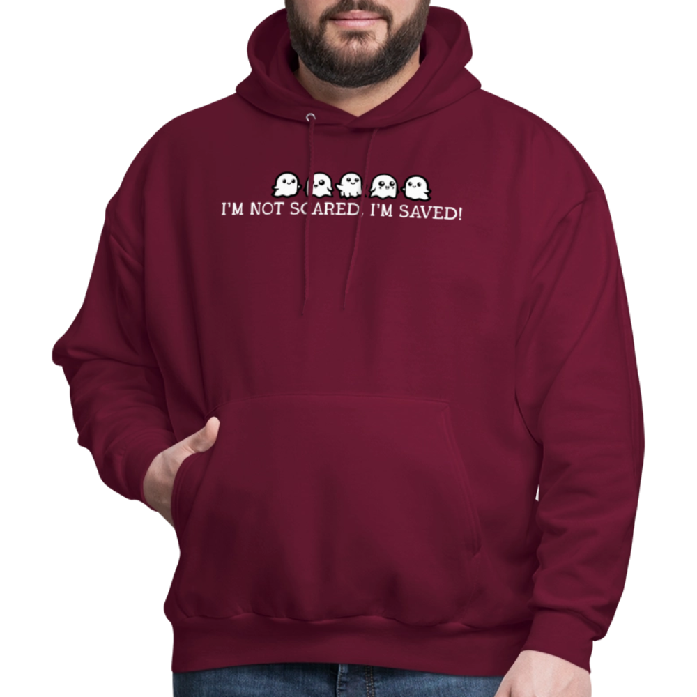 I'm Not Scared I'm Saved (W) Men's Hoodie - burgundy