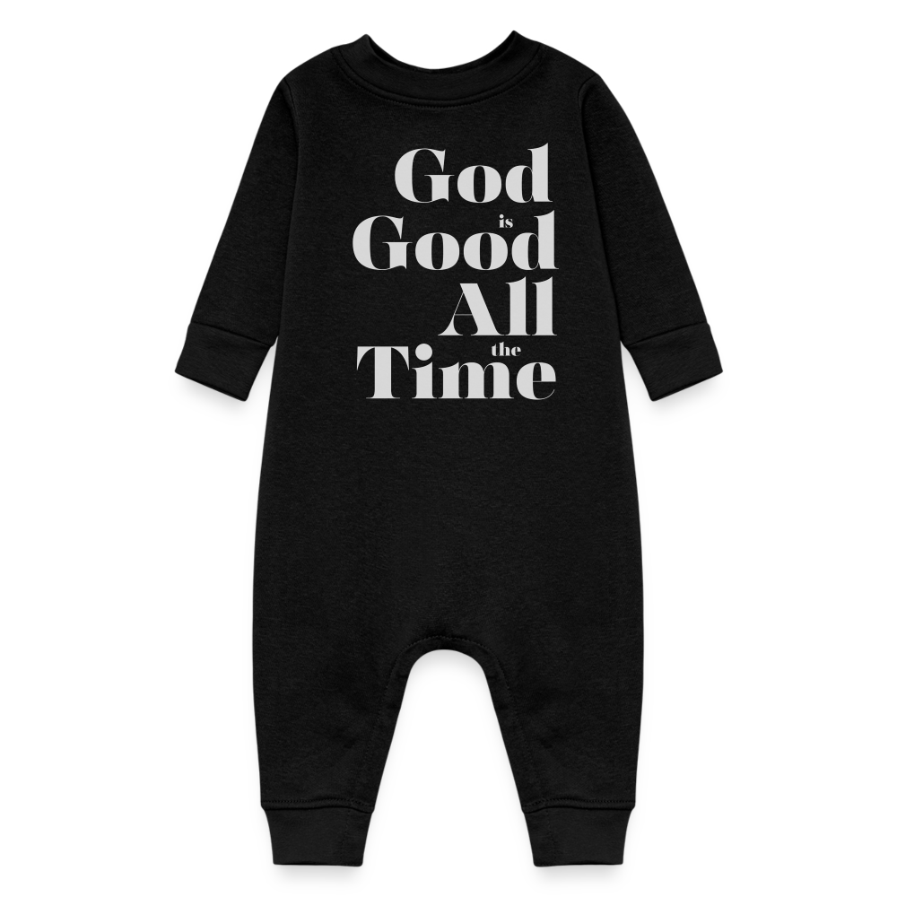 God is Good All the Time Baby Fleece One Piece - black