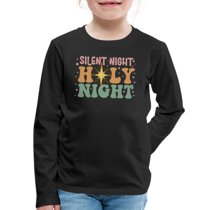 Silent Night Christmas Family Kids' Premium Long Sleeve T-Shirt - black