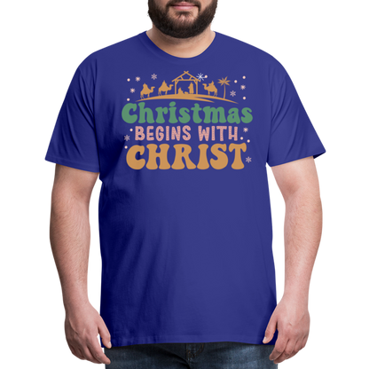 Christmas Begins with Christ is Born Christmas Family Men's Premium T-Shirt - royal blue