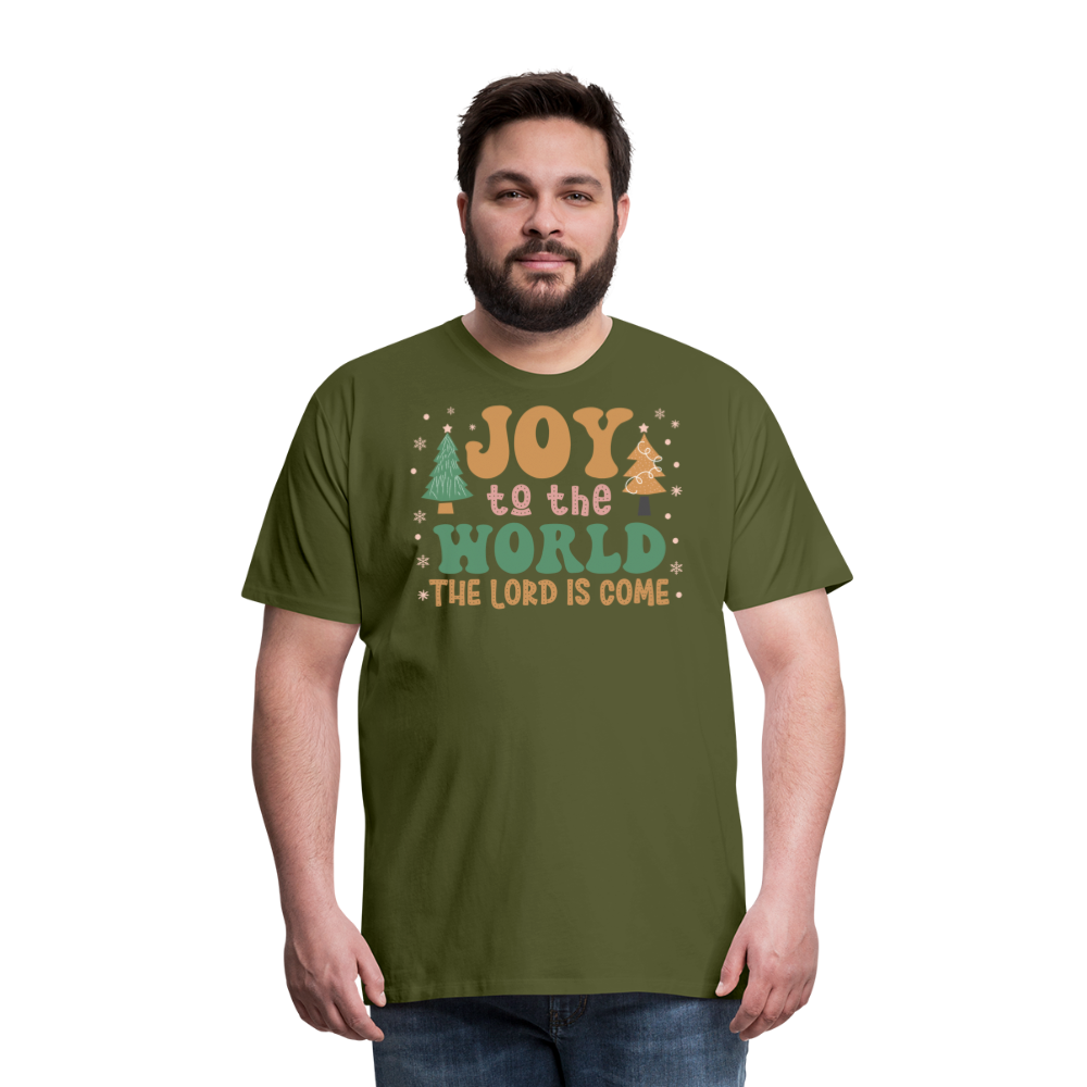 Joy to the World Christmas Family Men's Premium T-Shirt - olive green