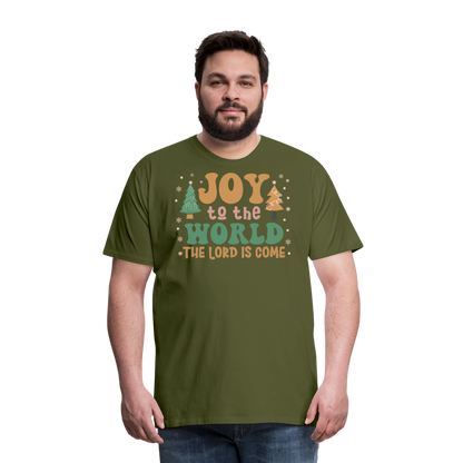 Joy to the World Christmas Family Men's Premium T-Shirt - olive green