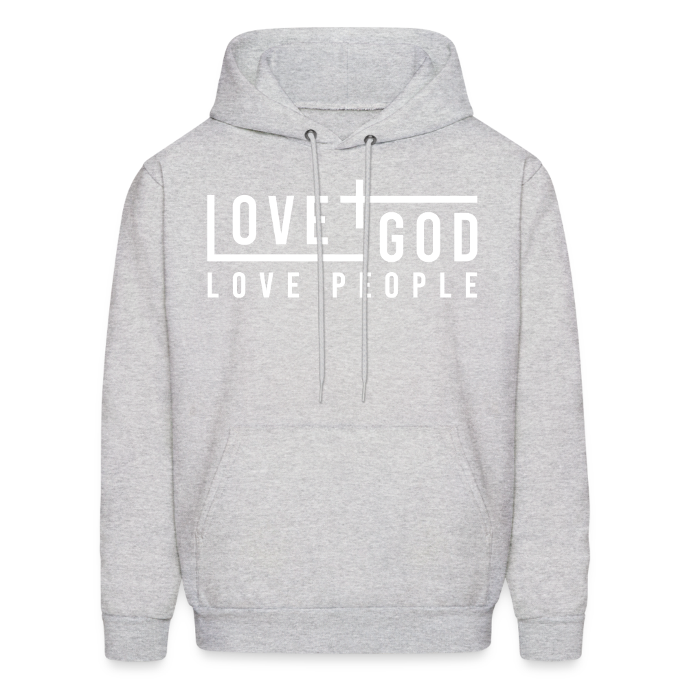 Love God Love People Men's Hoodie - ash 