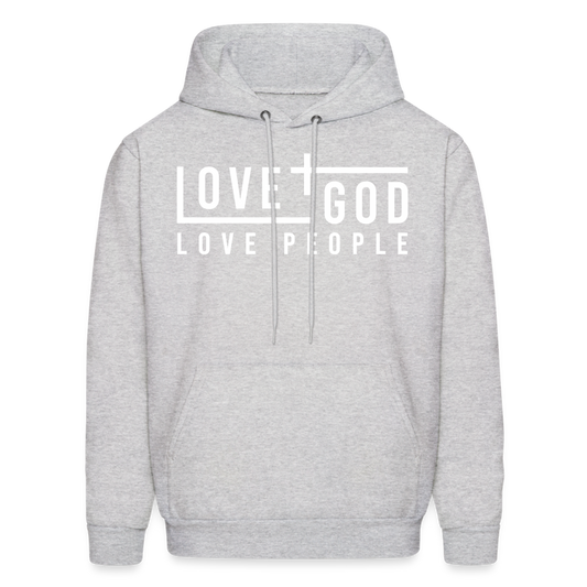 Love God Love People Men's Hoodie - ash 