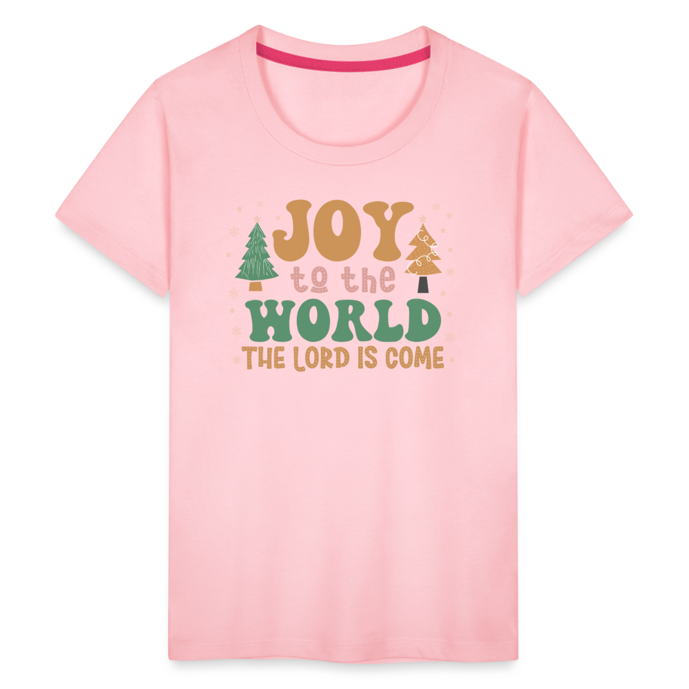 Joy to the World Christmas Family Kids' Premium T-Shirt - pink