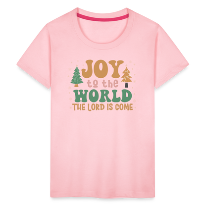 Joy to the World Christmas Family Kids' Premium T-Shirt - pink