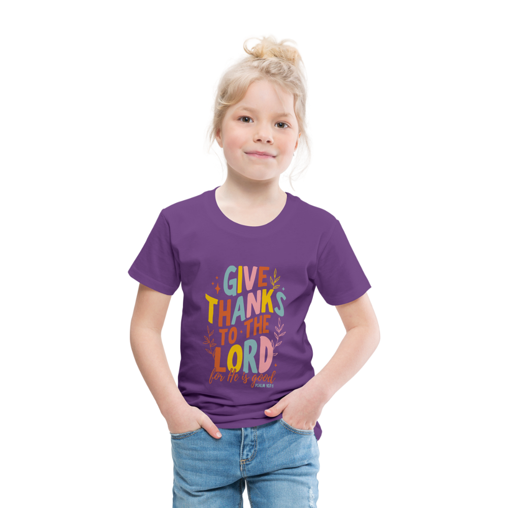 Give Thanks to the Lord (Color) Toddler T-Shirt - purple