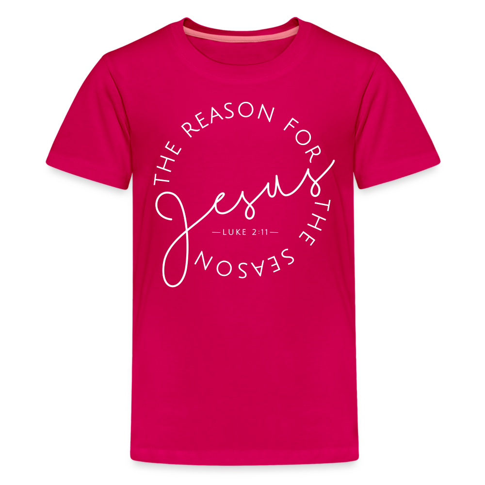 The Reason for the Season (W) Christmas Kids' Premium T-Shirt - dark pink