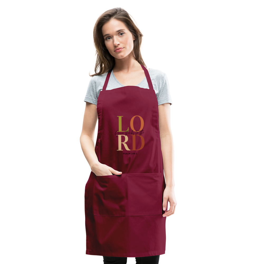 Give Thanks to the Lord Apron - burgundy