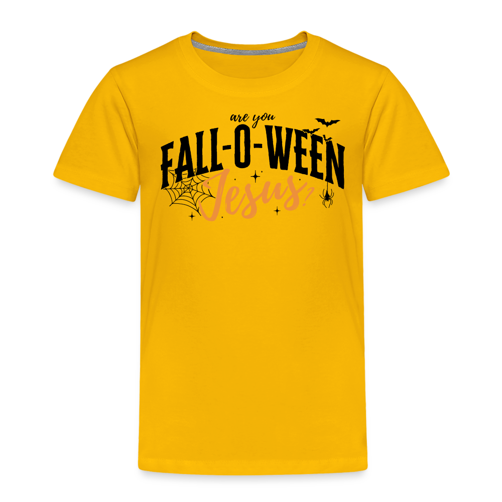 Are You Fall-O-Ween Jesus? Toddler T-Shirt - sun yellow