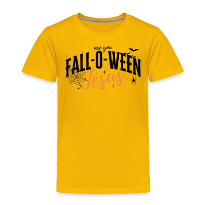 Are You Fall-O-Ween Jesus? Toddler T-Shirt - sun yellow