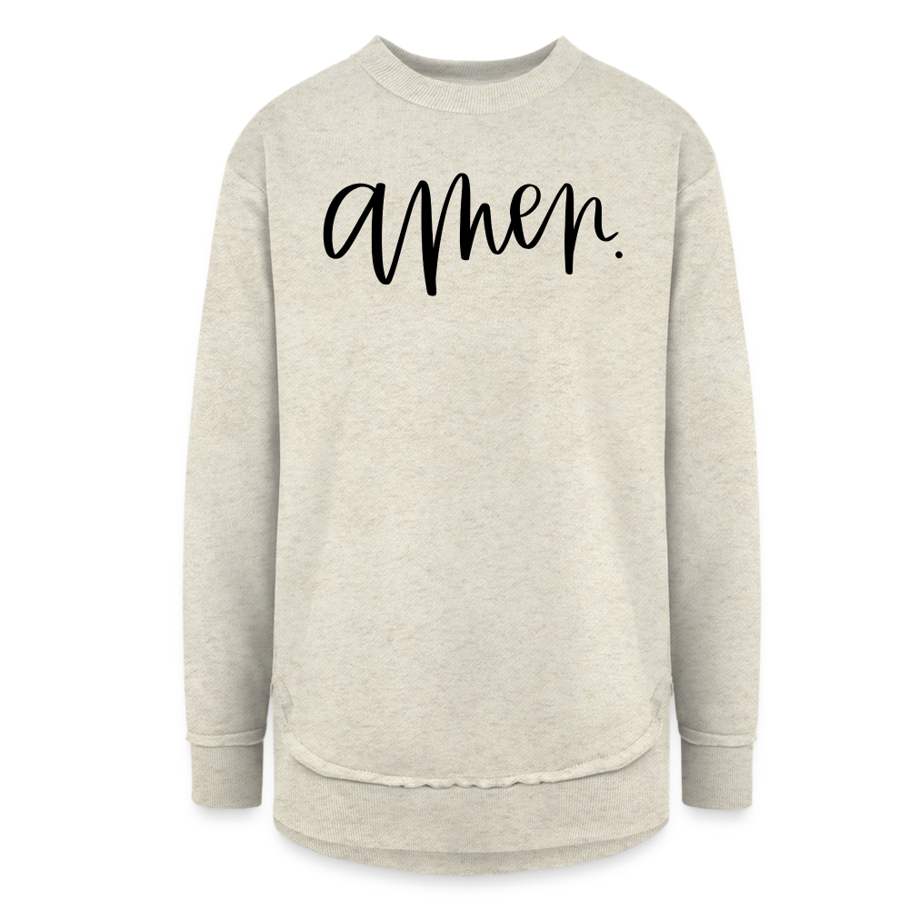 Amen Women's Long Sleeve Weekend Tunic - heather oatmeal