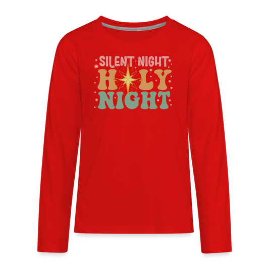 Silent Night Christmas Family Kids' Premium Long Sleeve T-Shirt - red