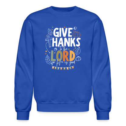 Give Thanks to the Lord (W, Color) Men's Sweater - royal blue