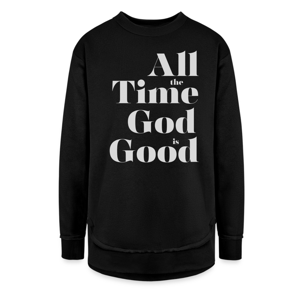 All the Time God is Good Women's Tunic Sweater - black